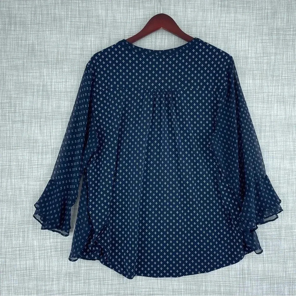 Charter Club Womens Size XL long sleeve chiffon blouse 1259 - Picture 6 of 7